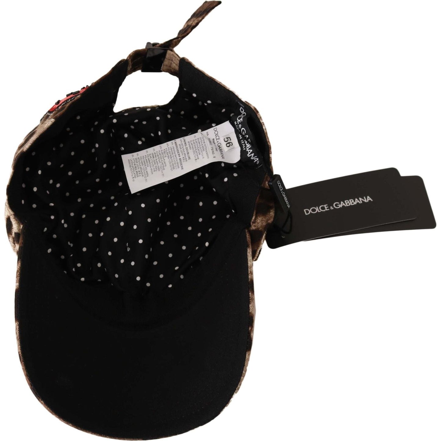 Dolce & Gabbana Brown Leopard Sequin Sicily Applique Baseball Hat Dolce & Gabbana