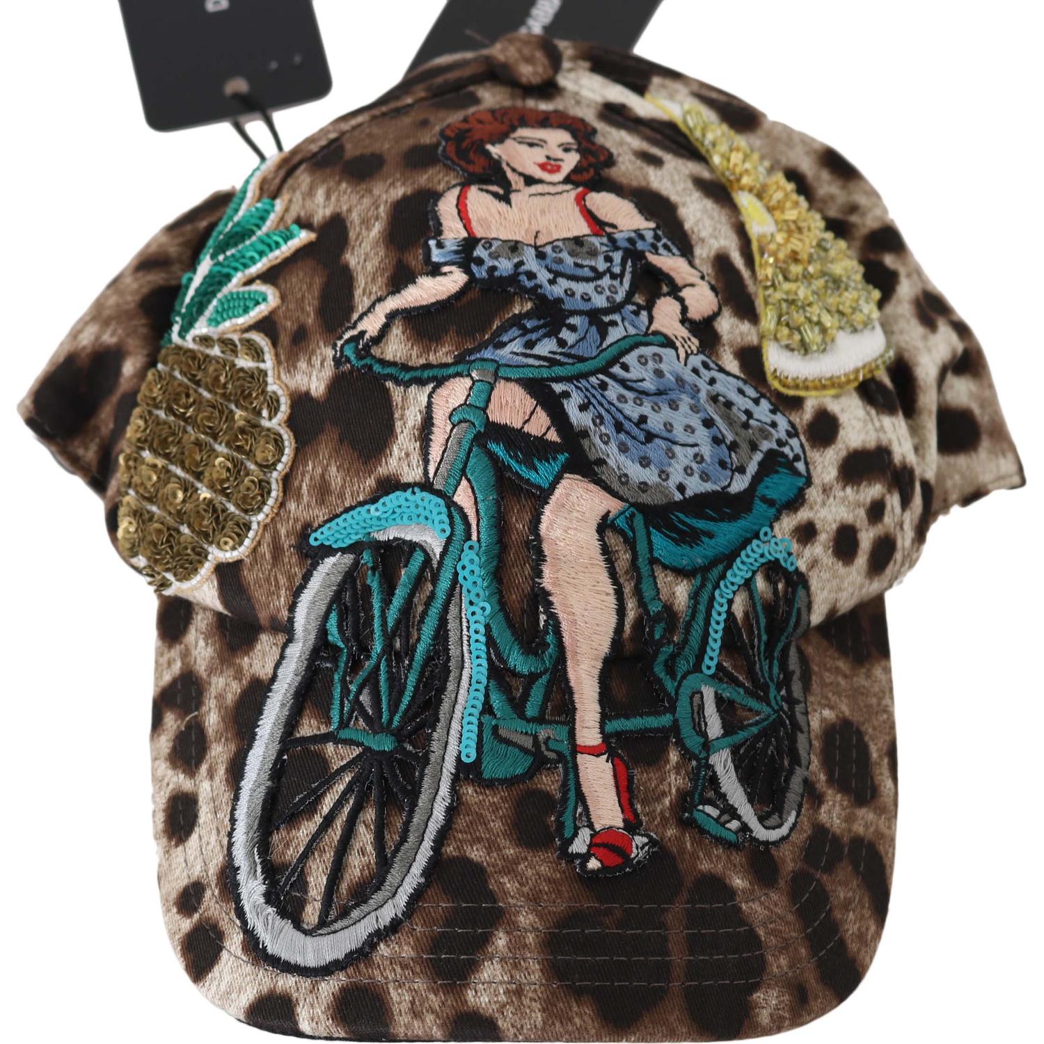 优雅亮片豹纹棒球帽