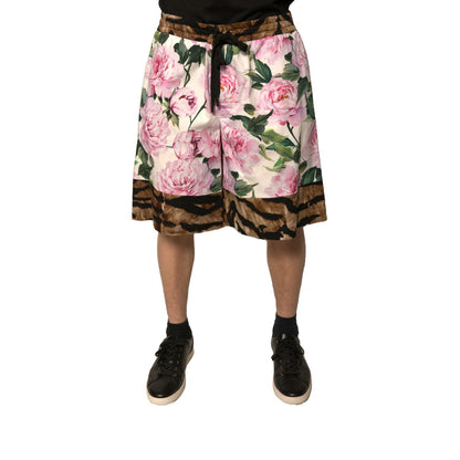 Dolce & Gabbana Multicolor Floral Cotton Men Bermuda Shorts