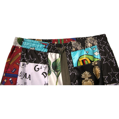 Dolce & Gabbana Multicolor Patchwork Cargo Bermuda Shorts