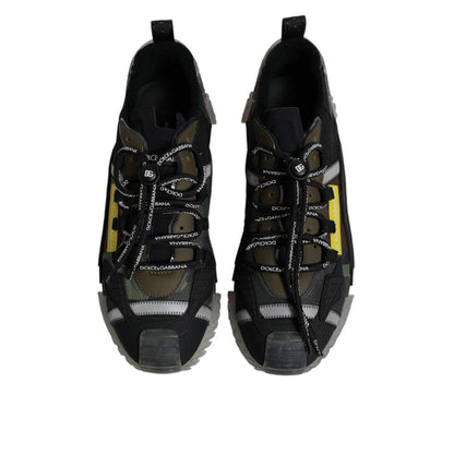 Dolce & Gabbana Black Green Camo NS1 Low Top Sneakers Shoes Dolce & Gabbana