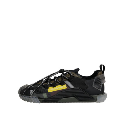 Dolce & Gabbana Black Green Camo NS1 Low Top Sneakers Shoes Dolce & Gabbana