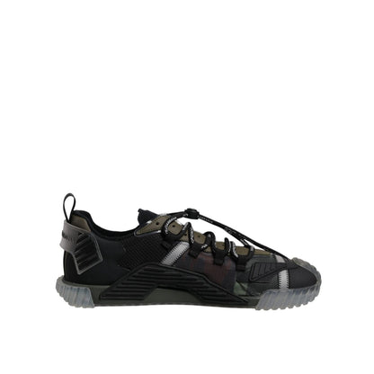 Dolce & Gabbana Black Green Camo NS1 Low Top Sneakers Shoes Dolce & Gabbana