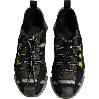 Dolce & Gabbana Black Green Camo NS1 Low Top Sneakers Shoes Dolce & Gabbana