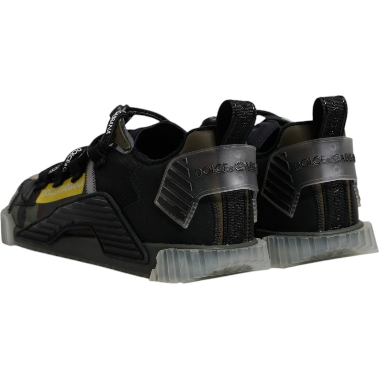 Dolce & Gabbana Black Green Camo NS1 Low Top Sneakers Shoes Dolce & Gabbana