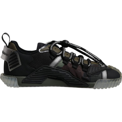 Dolce & Gabbana Black Green Camo NS1 Low Top Sneakers Shoes Dolce & Gabbana