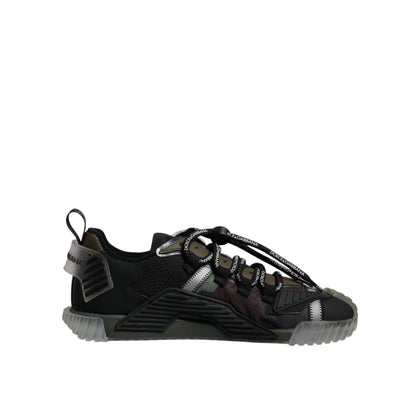 Dolce & Gabbana Black Green Camo NS1 Low Top Sneakers Shoes Dolce & Gabbana
