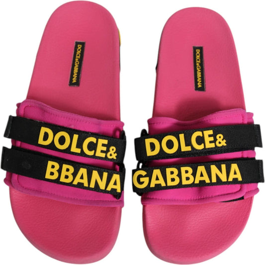 Dolce & Gabbana Fuchsia Neoprene Slides Flats Beachwear Shoes 1728,67345645728,Dolce & Gabbana,EU37/US6.5,Flat Shoes - Women - Shoes,Fuchsia,Material: 60% Nylon 20% PU 15% Polyester 5% Elastane,Preowned / Defect,Shoes,Women,Women - Shoes Dolce & Gabbana L