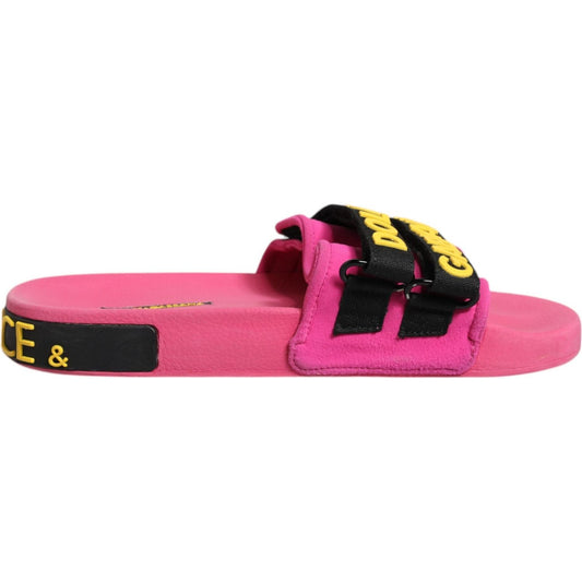 Dolce & Gabbana Fuchsia Neoprene Slides Flats Beachwear Shoes 1728,67345645728,Dolce & Gabbana,EU37/US6.5,Flat Shoes - Women - Shoes,Fuchsia,Material: 60% Nylon 20% PU 15% Polyester 5% Elastane,Preowned / Defect,Shoes,Women,Women - Shoes Dolce & Gabbana L
