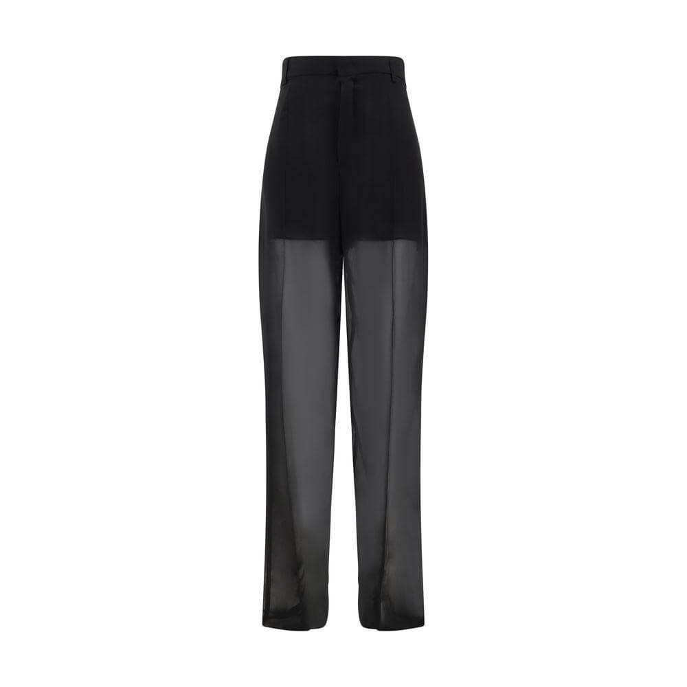 Blumarine Semi-sheer georgette Pants 1728,72470364320,Black,Blumarine,Clothing,IT40 | M,IT42 | L,IT44 | L,Jeans & Pants - Women - Clothing,New with tags,Women,Women - Clothing Blumarine BL-P522P164AN0990-IT44 | L