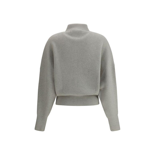SA SU PHI Wool Ribbed Cardigan SA SU PHI Light Slate Gray