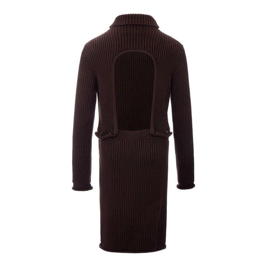 Bottega Veneta Elegant Viscose Brown Dress Bottega Veneta Black