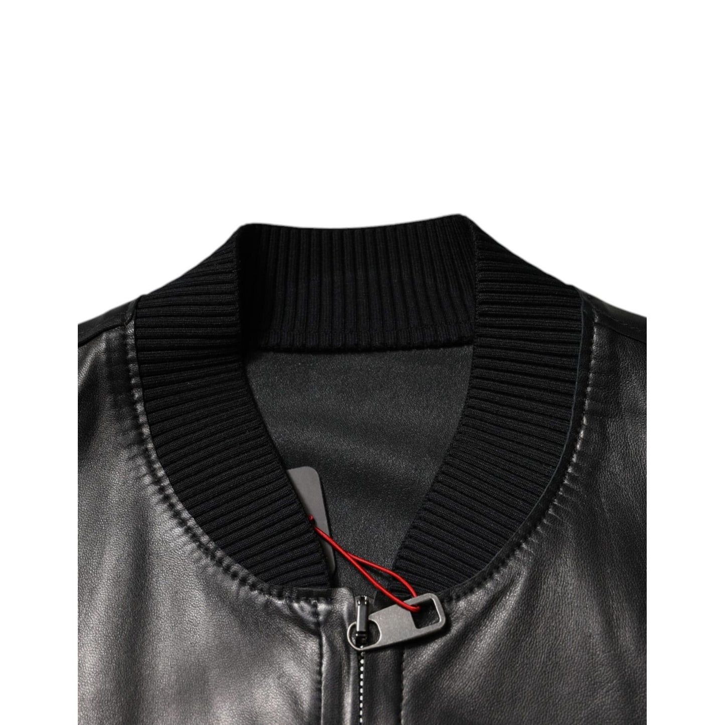 Dolce & Gabbana Black Lambskin Full Zip Biker Blouson Jacket