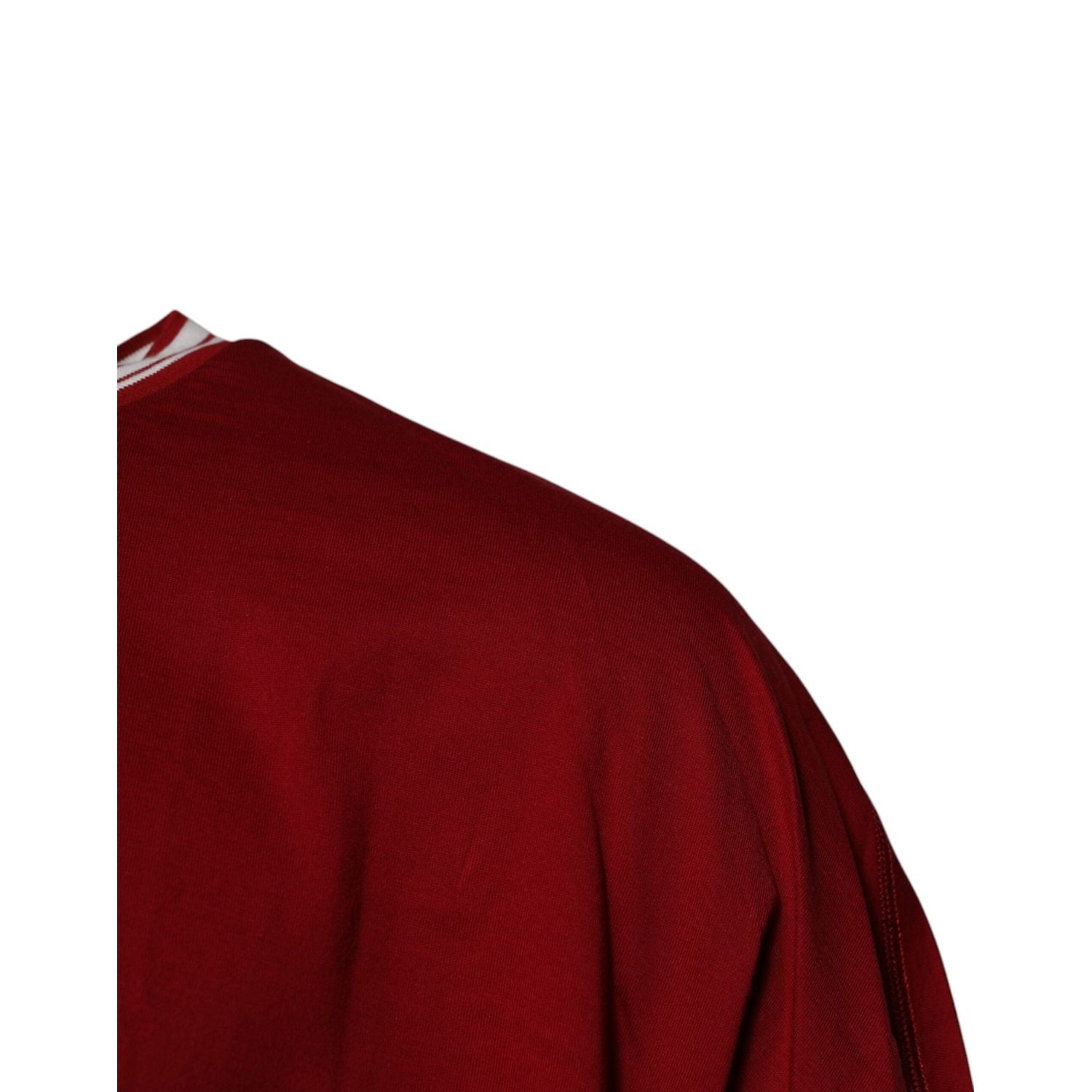 Dolce & Gabbana Red Logo Crown Cotton Crew Neck T-shirt