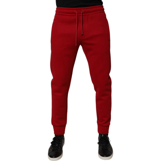 Dolce & Gabbana Red Cotton Jogger Jogging Pants