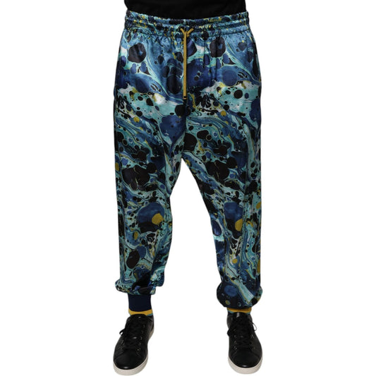 Dolce & Gabbana Multicolor Marble Print Jogger Men Sweatpants Pants