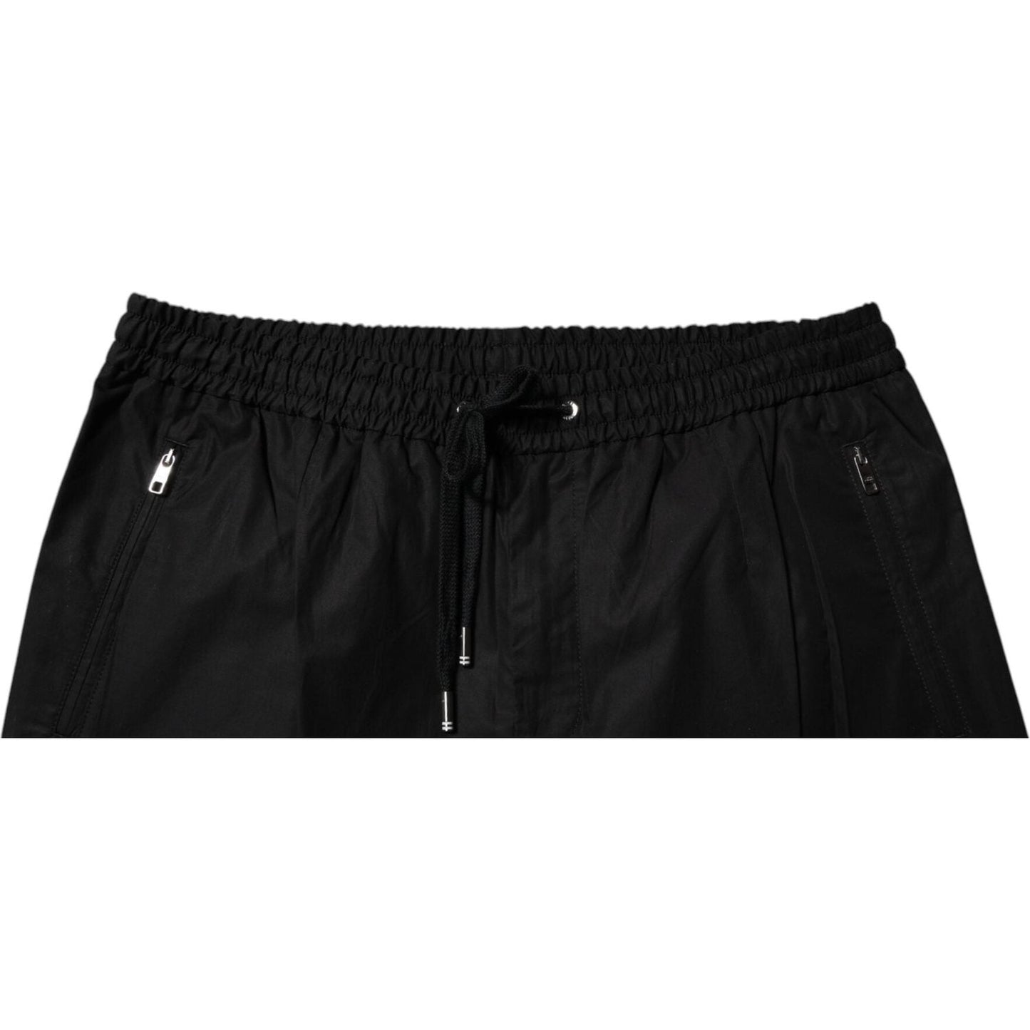 Dolce & Gabbana Black Cotton Men Jogger Sweatpants Pants