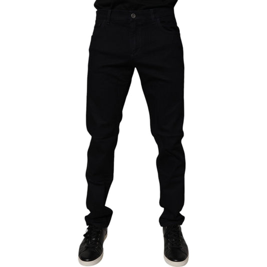 Dolce & Gabbana Black Cotton Stretch Slim Fit Men Denim Jeans