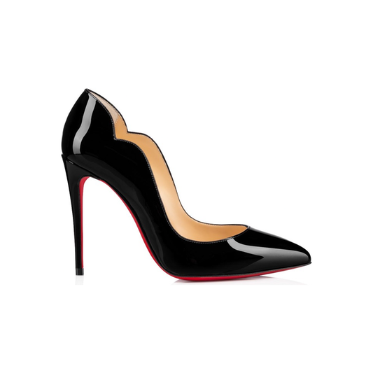 Christian Louboutin Black Patent Leather Hot Chick Pumps 100