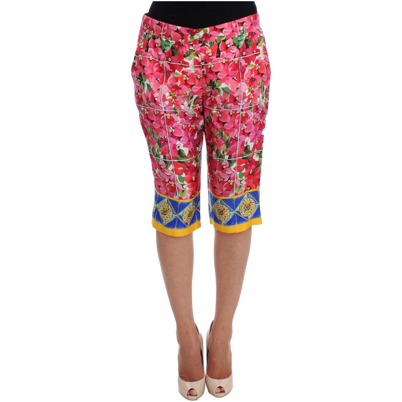 Dolce & Gabbana Multicolor Floral Knee Capris Shorts Pants Dolce & Gabbana