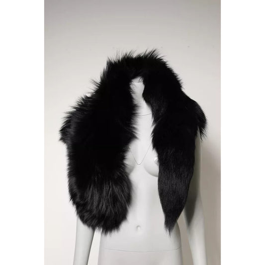 Dolce & Gabbana Black Fox Fur Neck Wrap Warmer Winter Scarf Dolce & Gabbana