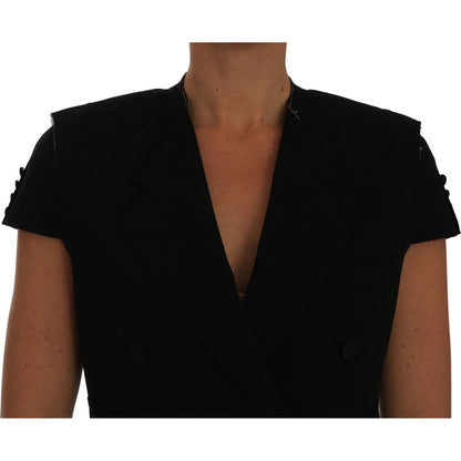 Dolce & Gabbana Black Short Croped Blazer Jacket Dolce & Gabbana
