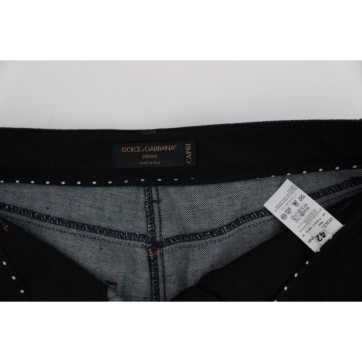 Dolce & Gabbana Blue Denim Cotton CAPRI Torero Jeans Dolce & Gabbana