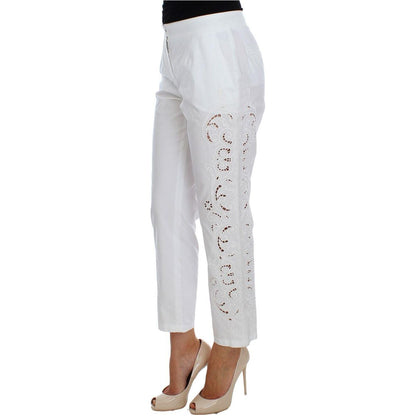 Dolce & Gabbana White Floral Cutout Dress Sicily Pants Dolce & Gabbana