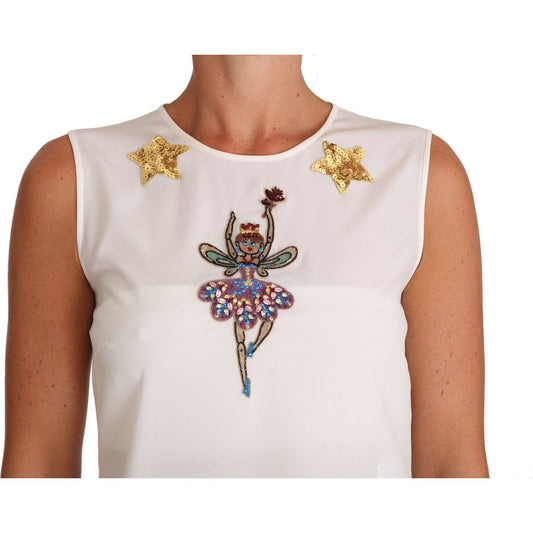 Dolce & Gabbana Enchanted Crystal-Embellished Silk Blouse Dolce & Gabbana