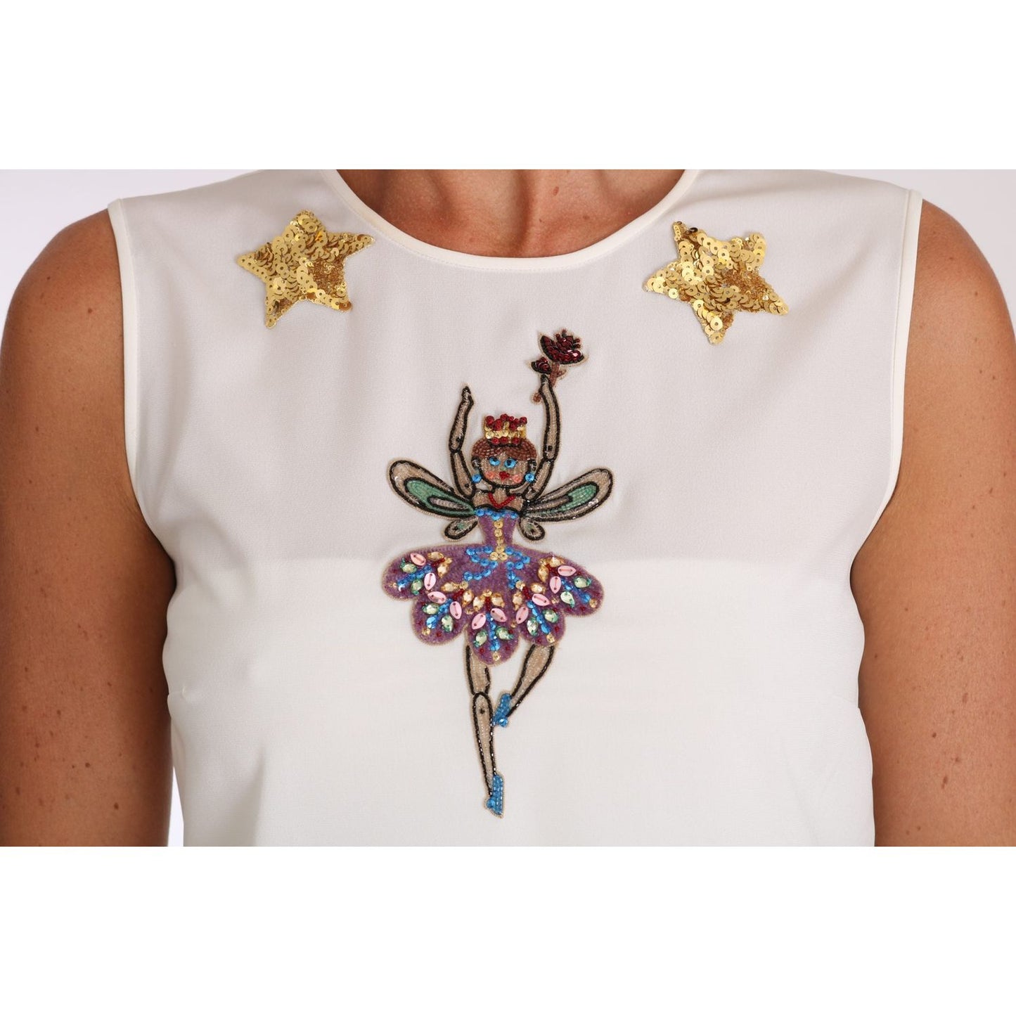 Dolce & Gabbana Enchanted Crystal-Embellished Silk Blouse Dolce & Gabbana