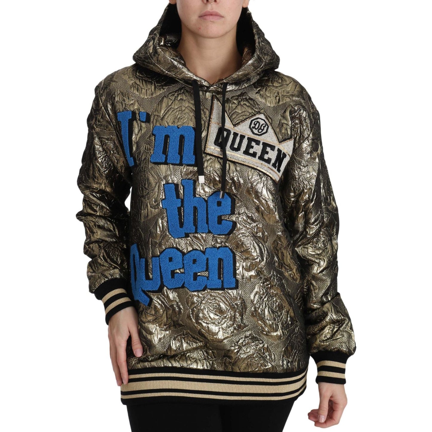 Dolce & Gabbana Im The Queen Multicolor Hoodie Sweatshirt Dolce & Gabbana