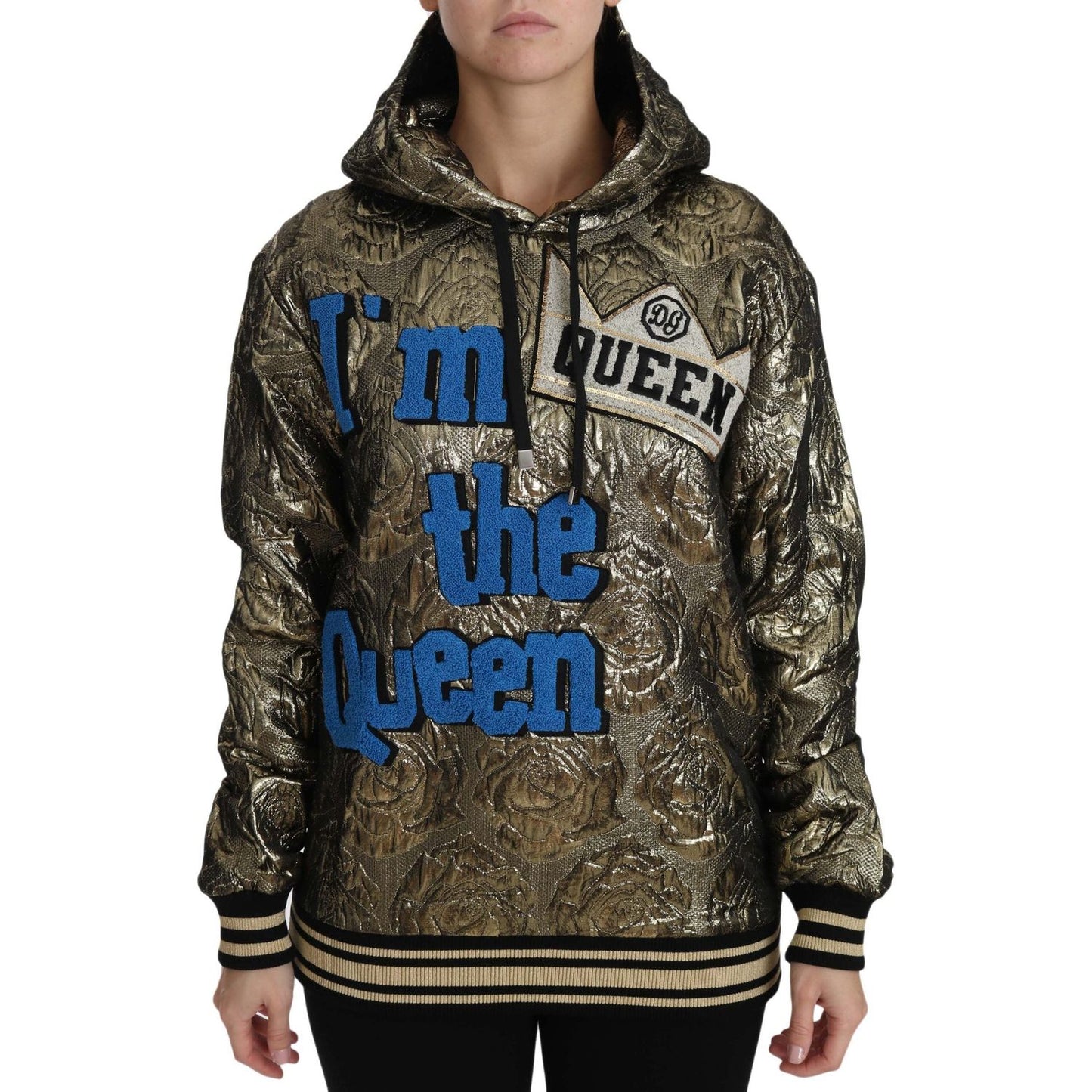 Dolce & Gabbana Im The Queen Multicolor Hoodie Sweatshirt Dolce & Gabbana