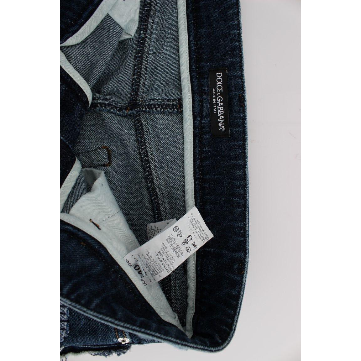 Dolce & Gabbana Stretch Blue Patchwork Jeans Shorts 1728,2% Elastane,67345645728,Blue,Clothing,Denim - Shorts - Clothing,Dolce & Gabbana,IT36 | XS,Knee Length - Shorts - Clothing,Material: 98% Cotton,New with tags,Shorts - Clothing,Shorts - Women - Clothi