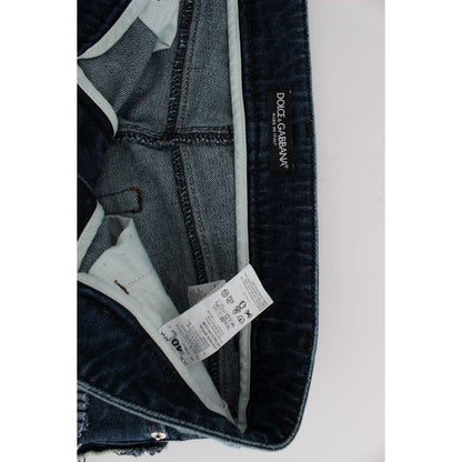 Dolce & Gabbana Stretch Blue Patchwork Jeans Shorts 1728,2% Elastane,67345645728,Blue,Clothing,Denim - Shorts - Clothing,Dolce & Gabbana,IT36 | XS,Knee Length - Shorts - Clothing,Material: 98% Cotton,New with tags,Shorts - Clothing,Shorts - Women - Clothi