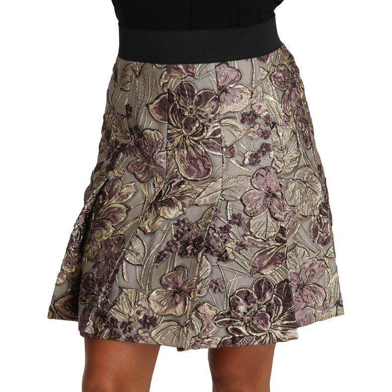 Dolce & Gabbana Elegant Floral A-Line Jacquard Skirt Skirt Dolce & Gabbana