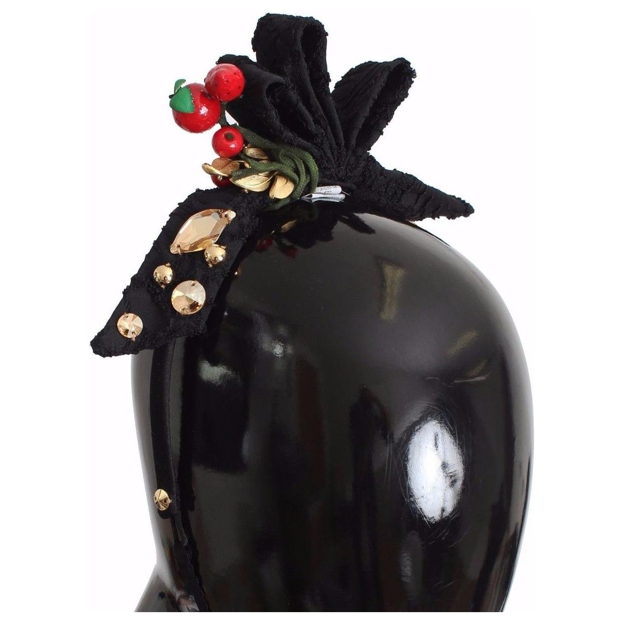 Dolce & Gabbana Diadem Headband Tiara Berry Fruit Crystal Bow Hair Dolce & Gabbana