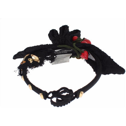 Dolce & Gabbana Diadem Headband Tiara Berry Fruit Crystal Bow Hair Dolce & Gabbana