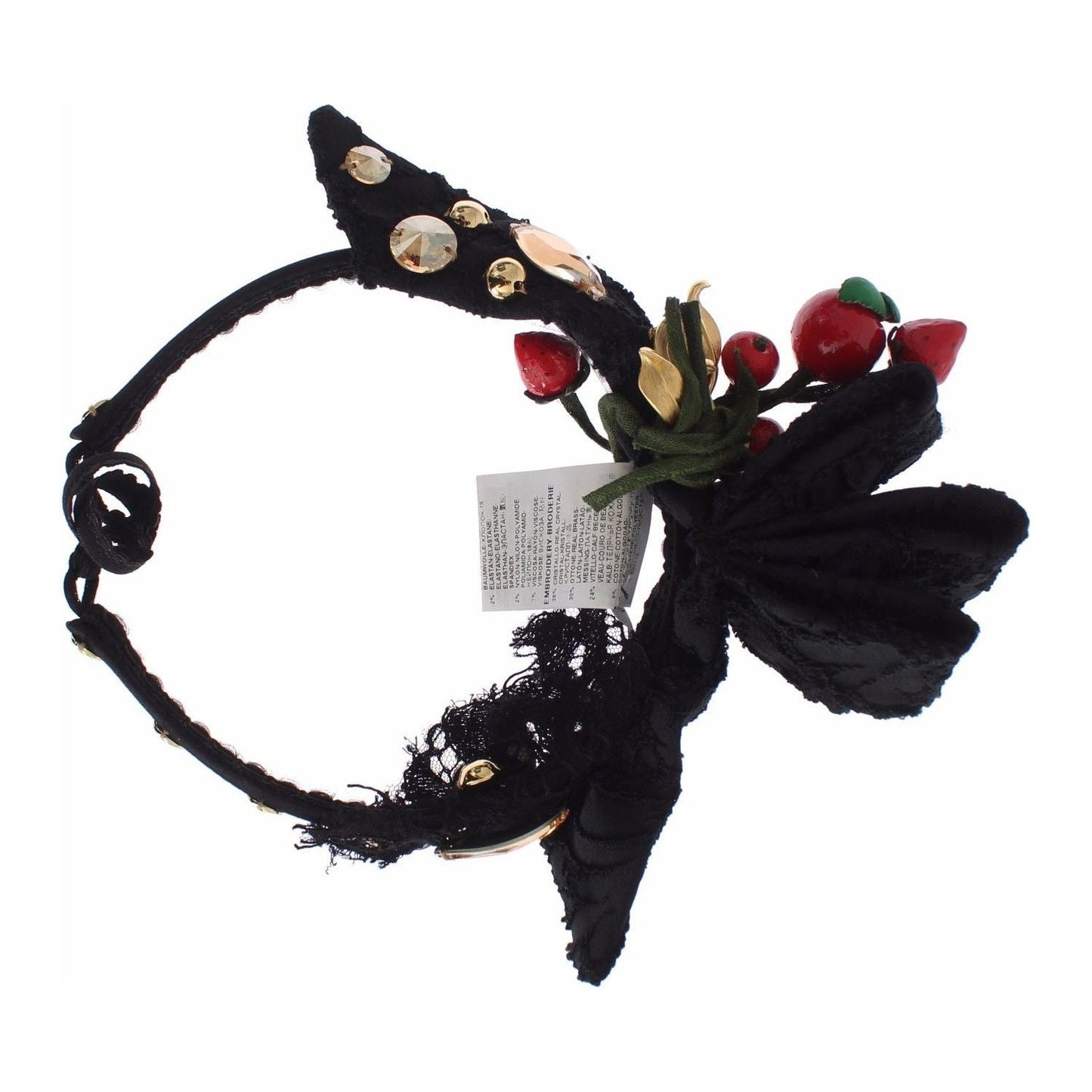 Dolce & Gabbana Diadem Headband Tiara Berry Fruit Crystal Bow Hair Dolce & Gabbana