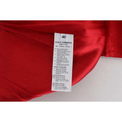 Dolce & Gabbana Red Silk Crystal Roses Shorts Dolce & Gabbana