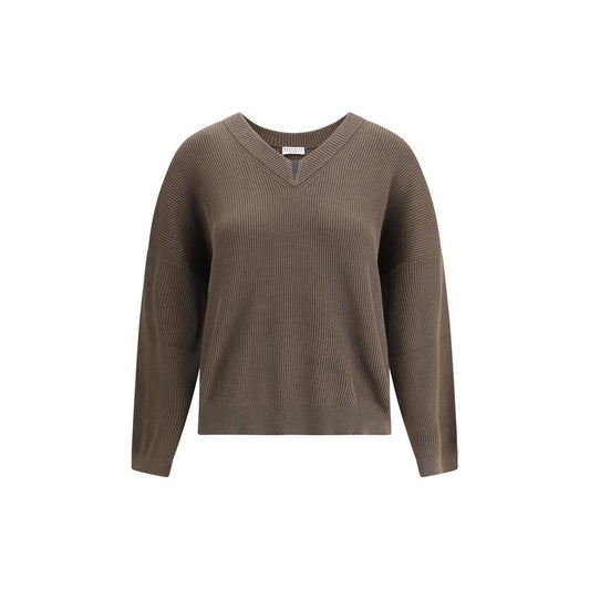 Brunello Cucinelli V-neck Sweater 1728,72470364320,Brunello Cucinelli,Clothing,Green,L,New with tags,Sweaters - Women - Clothing,Women,Women - Clothing BR-M19255002C8705-L