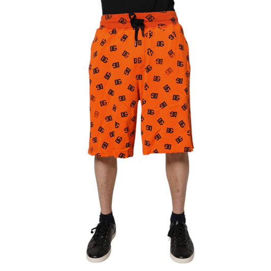 Dolce & Gabbana Orange Logo Monogram Cotton Bermuda Shorts Dolce & Gabbana