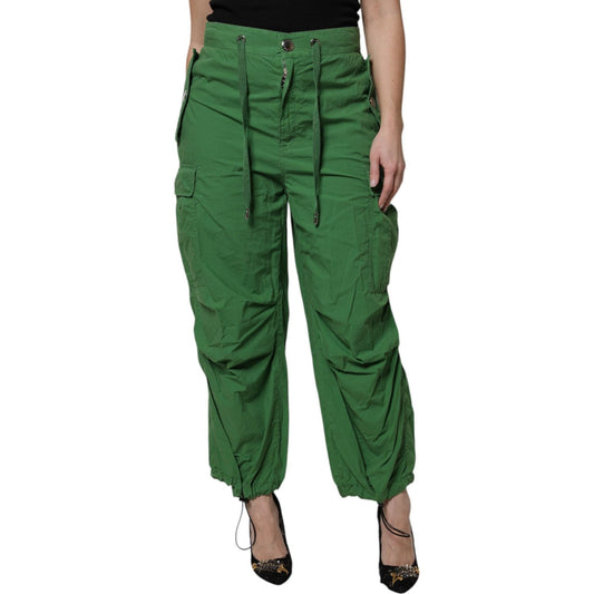 Dolce & Gabbana Green Cotton High Waist Cargo Pants