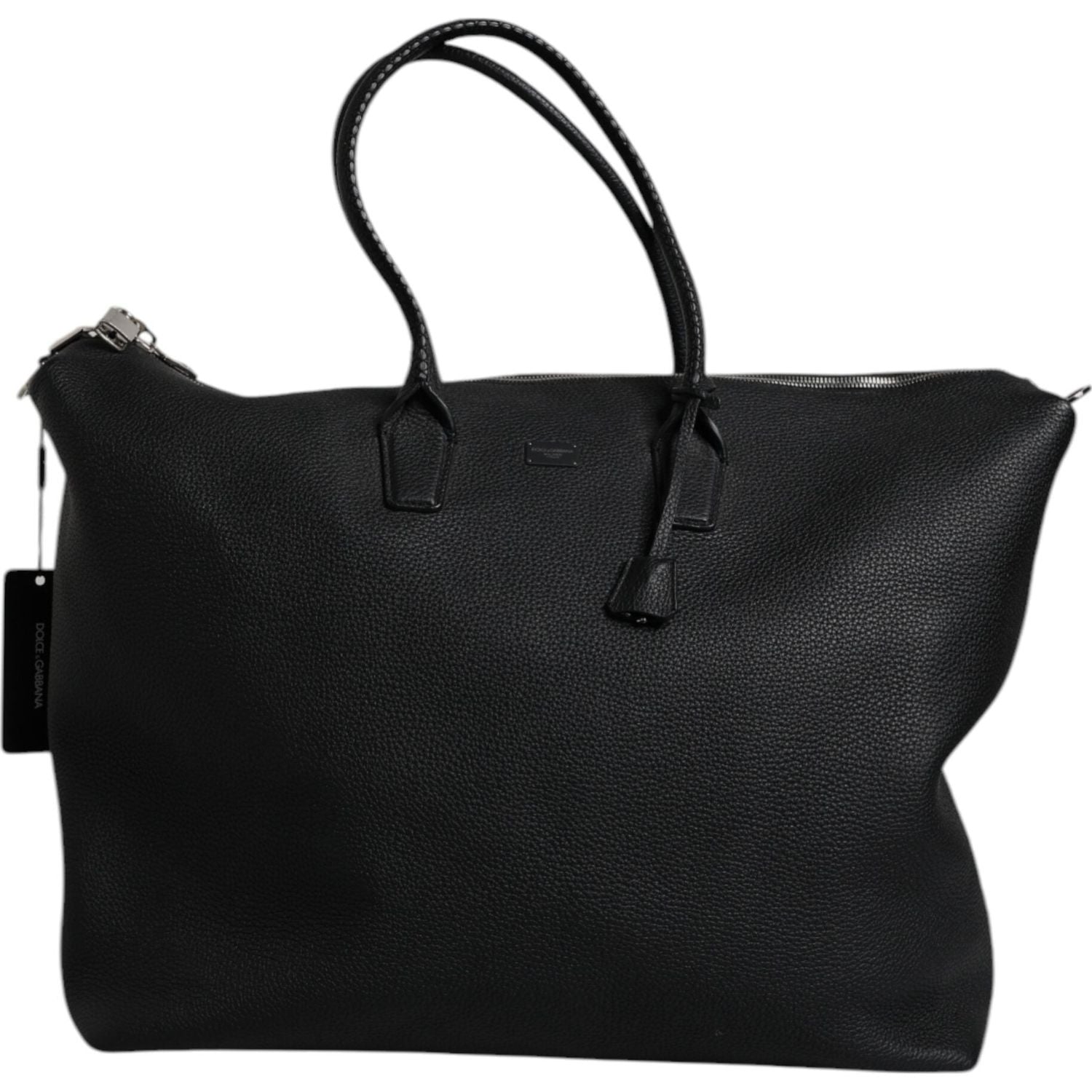 Dolce & Gabbana Black Calfskin Leather Hand Shoulder Duffle Bag