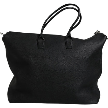 Dolce & Gabbana Black Calfskin Leather Hand Shoulder Duffle Bag