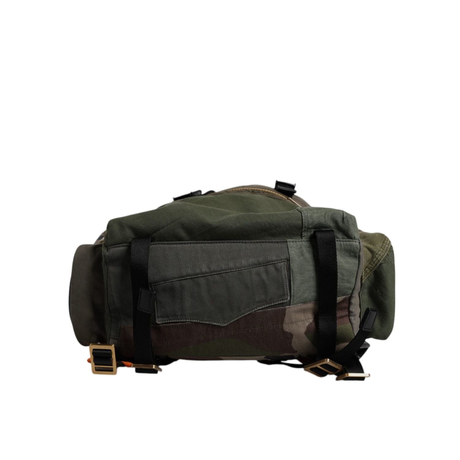 Dolce & Gabbana Military Green Patchwork School Backpack Bag