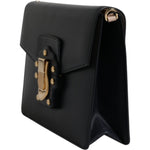 Dolce & Gabbana Black Calfskin Leather Shoulder Strap Bag 1728,67345645728,Bags,Black,Dolce & Gabbana,Material: 100% Calfskin Leather,Preowned / Defect,Shoulder Bags - Women - Bags,Women,Women - Bags BAG4309