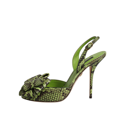 Dolce & Gabbana Green Python Leather Heels Sandals Shoes 1728,67345645728,Dolce & Gabbana,EU35.5/US5,EU35/US4.5,EU36.5/US6,EU36/US6,EU37.5/US7,EU38.5/US8,EU38/US7.5,EU39.5/US9,EU40/US9.5,Green,Material: 90% Molurus Python 4% Calf Leather 3% PU 2% Polyeste
