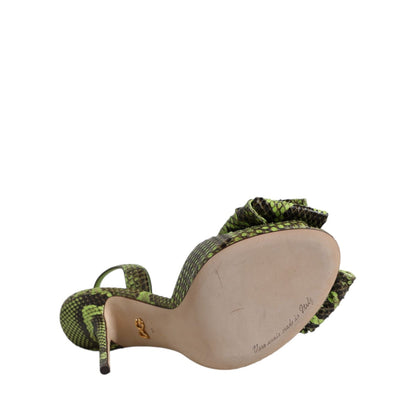 Dolce & Gabbana Green Python Leather Heels Sandals Shoes 1728,67345645728,Dolce & Gabbana,EU35.5/US5,EU35/US4.5,EU36.5/US6,EU36/US6,EU37.5/US7,EU38.5/US8,EU38/US7.5,EU39.5/US9,EU40/US9.5,Green,Material: 90% Molurus Python 4% Calf Leather 3% PU 2% Polyeste