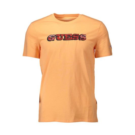 Guess Jeans Arancione Cotton Mens T-Shirt Guess Jeans