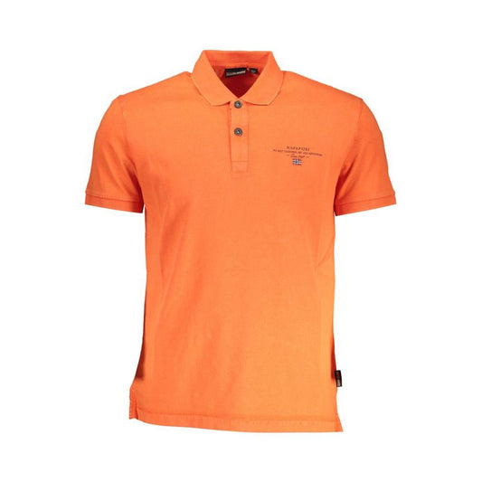 Napapijri Red Cotton Men Polo Shirt Napapijri Coral